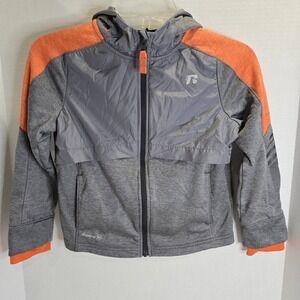 Russell Size 8 Boys Dri Power 360 Gray Lightweight Hooded Jacket Pockets